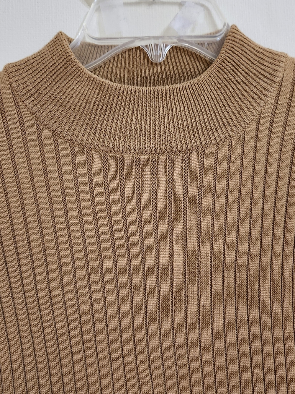 Vintage Worthington Ribbed Crewneck Sweater in Tan